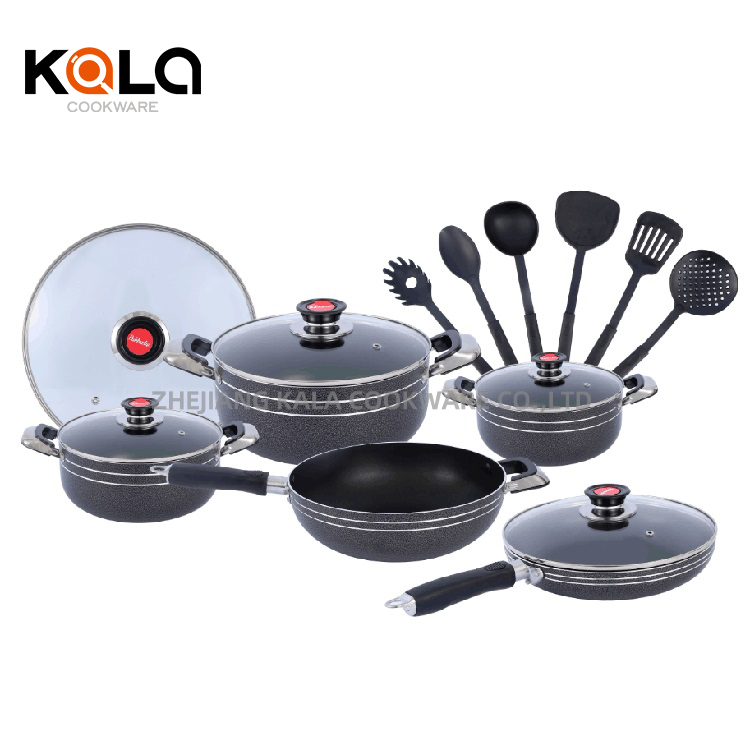 Best Camping Cookware -
 KALA 16pcs non stick kitchen cookware set cooking pot aluminum cookware set manufacture wholesale kitchen cookware set – KALA